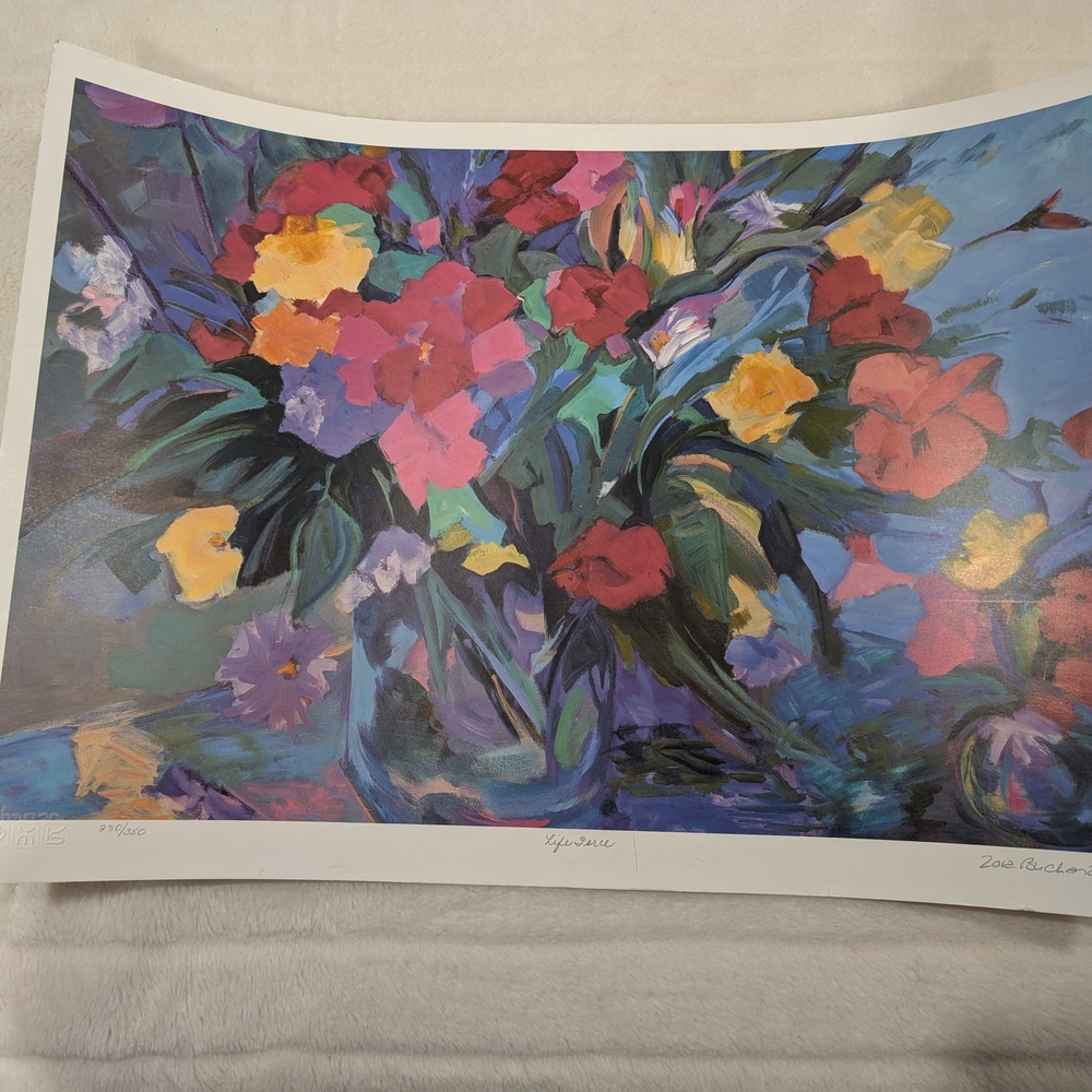 Art print by Zora Buchanan  Vibrant floral art print Life Force by Zora Buch